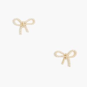 NEW J.Crew Pearl Bow Stud Earrings